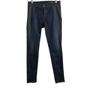 Rag & Bone The Skinny Lamb Leather Panel Jeans Moto
